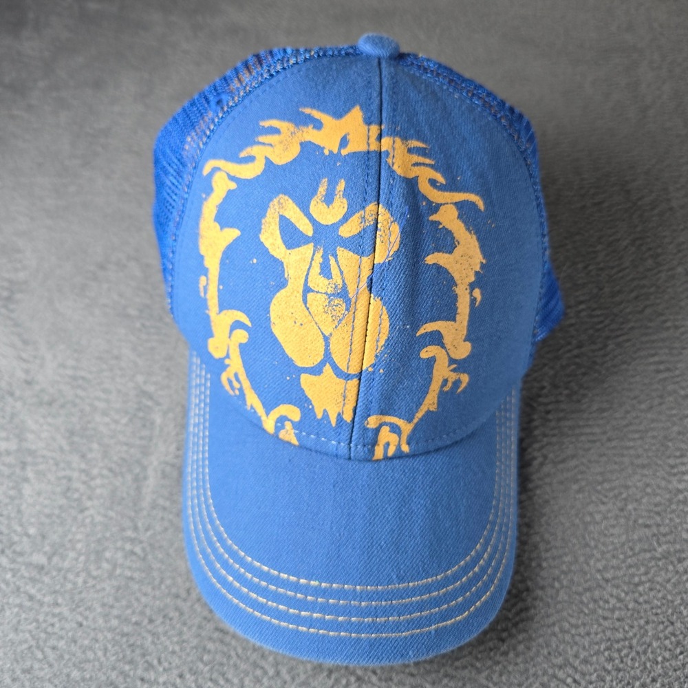 World of Warcraft Alliance Trucker Hat Blizzard JINX Blue Yellow Snapback Cap